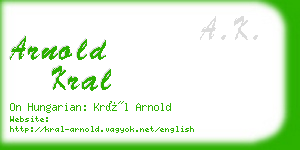 arnold kral business card